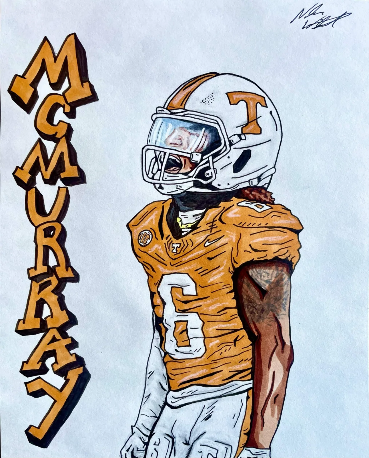 Custom football player card portrait