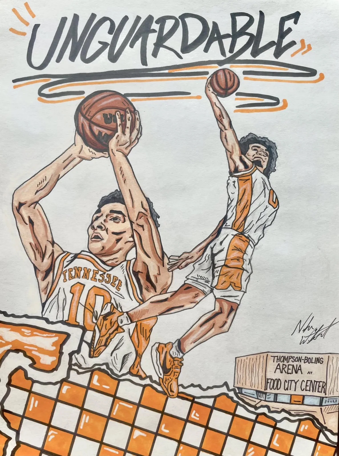 Custom basketball drawing